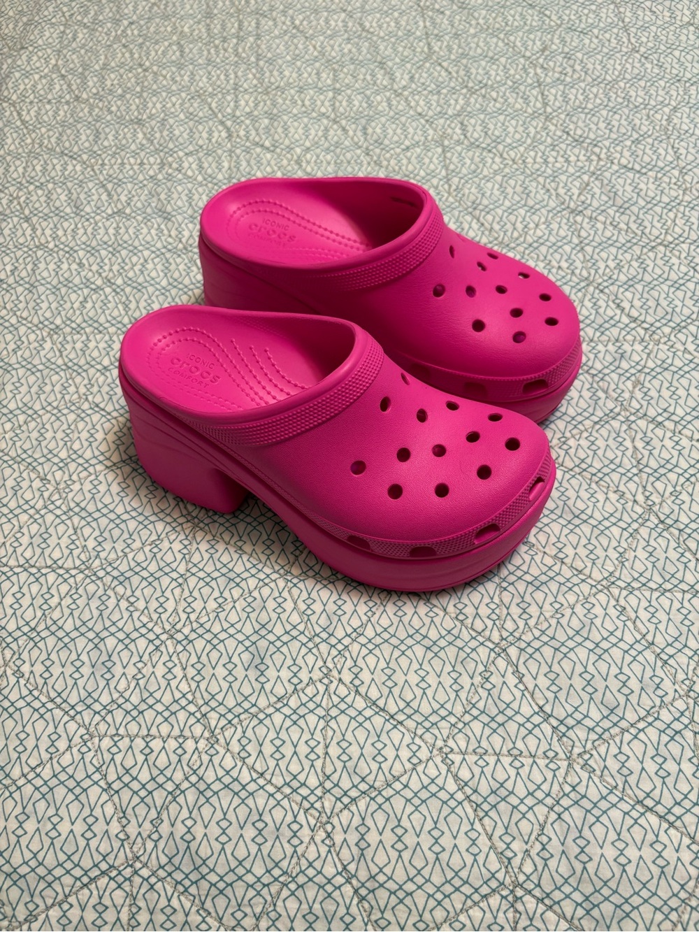 Pink Platform CROCS Clog Mules